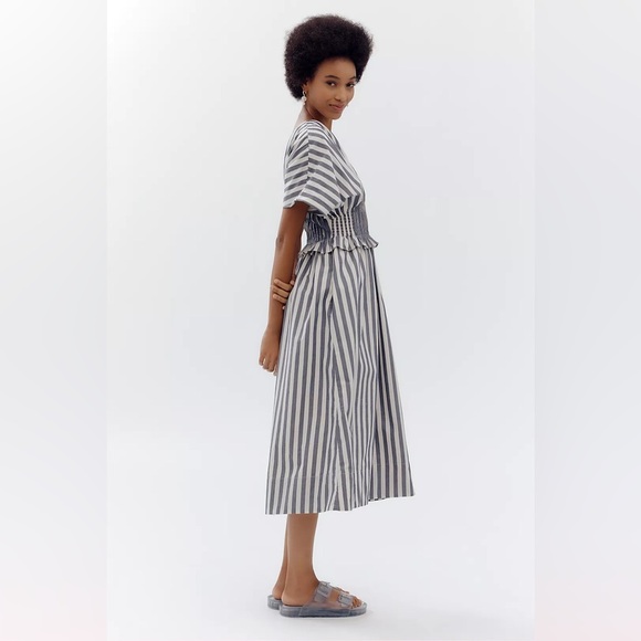 By Anthropologie V-Neck Zip-Front Midi Dress - Picture 2 of 7